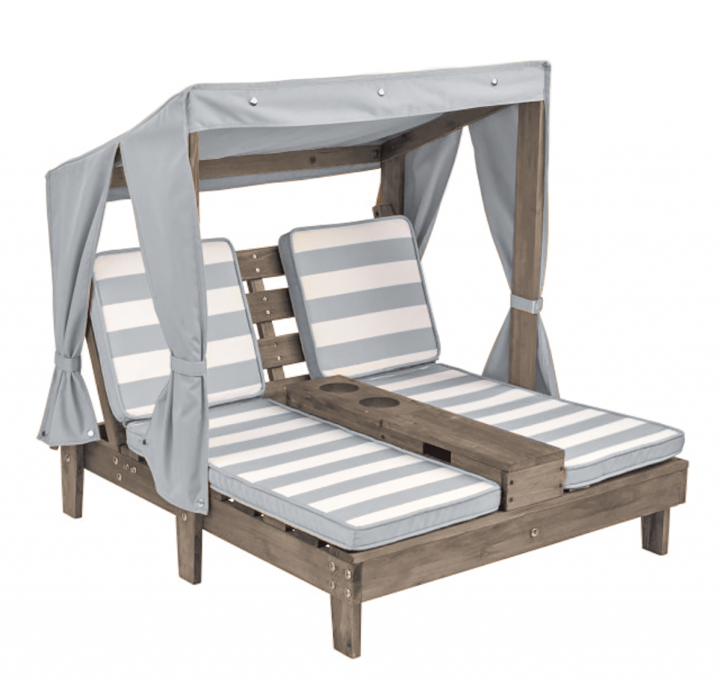 Kidkraft tumbona doble para exterior gris 1