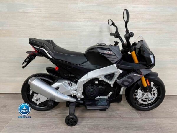 Moto Electrica Aprilia Tuono V4 12V Negra y Gris 4