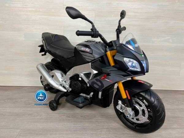 Moto Electrica Aprilia Tuono V4 12V Negra y Gris 5