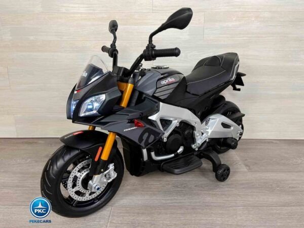 Moto Electrica Aprilia Tuono V4 12V Negra y Gris 3