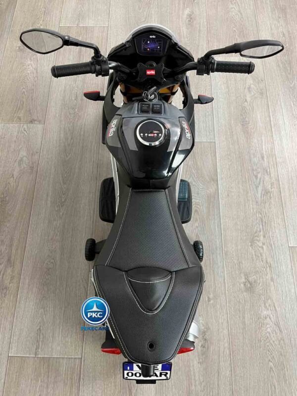 Moto Electrica Aprilia Tuono V4 12V Negra y Gris 9