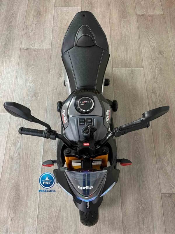 Moto Electrica Aprilia Tuono V4 12V Negra y Gris 10