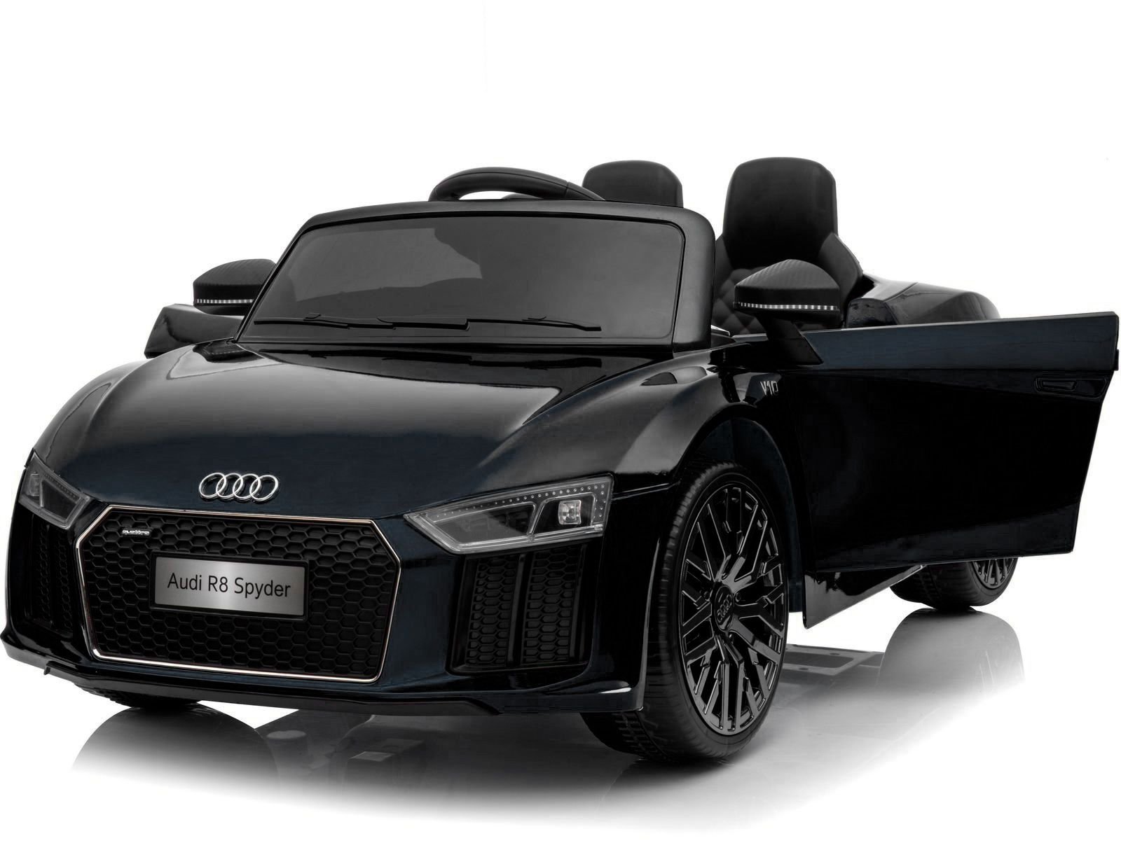 PEKECARS AUDI LITTLE R8 SPYDER NEGRO METALIZADO 2