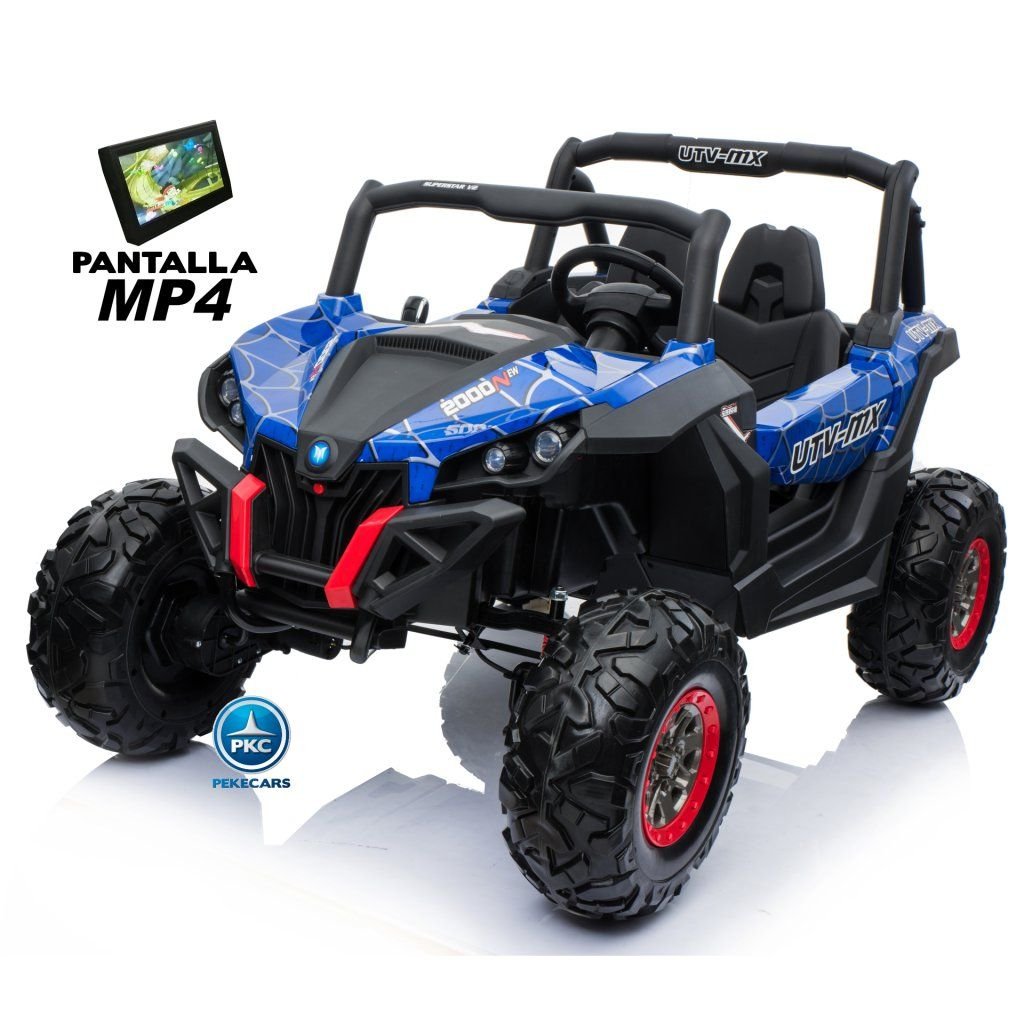 Todoterreno Buggy UTV 4x4 MP4 12V 2 Plazas Azul Spider 2