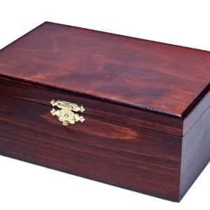 Caja de madera oscura para piezas de ajedrez Staunton nº6