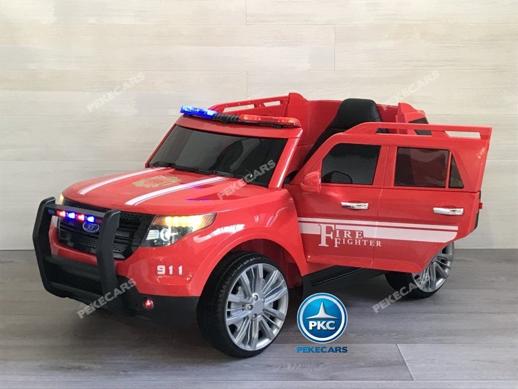 coche-bomberos-rojo-004.jpg COCHE ELÉCTRICO JEFE DE BOMBEROS ROJO 12V 2.4G 7