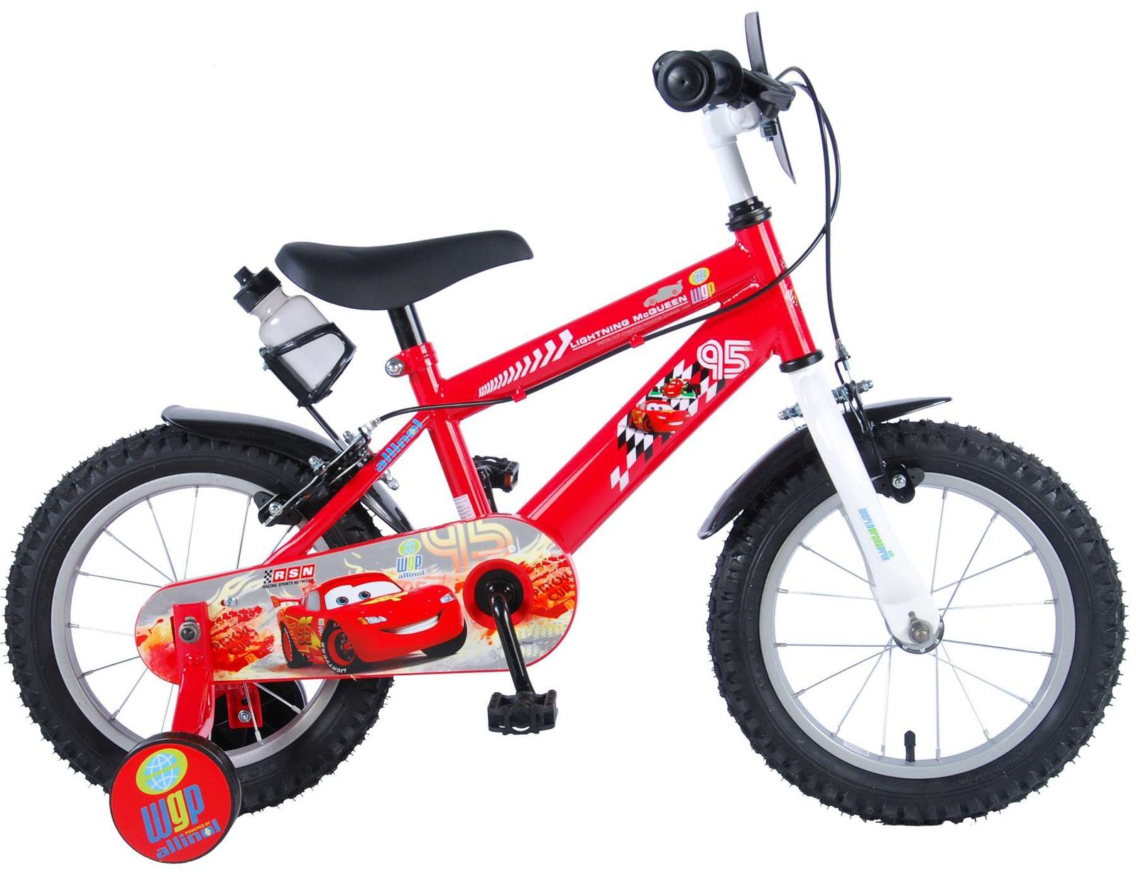 Bicicleta infantil Disney Cars 14 pulgadas Rojo Dos frenos 2