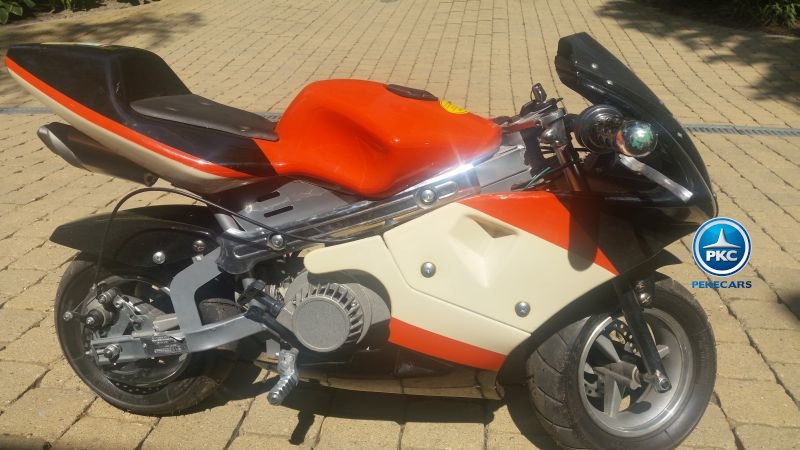 Moto Ducati Style 36V 800W Naranja y blanca 2