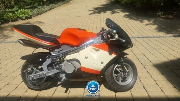 Moto Ducati Style 36V 800W Naranja y blanca 8