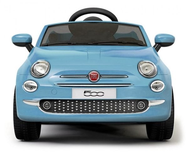 Coche eléctrico infantil fiat 500 12V en color azul 5