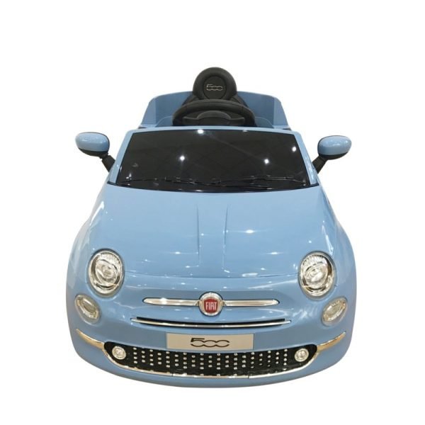 Coche eléctrico infantil fiat 500 12V en color azul 6