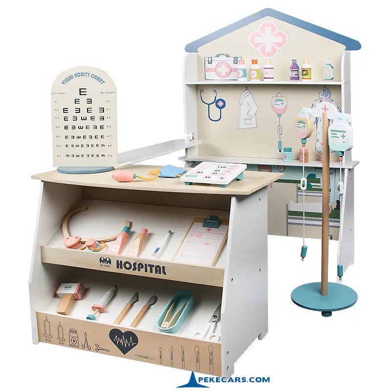 hospital-madera-infantil-00.jpg PEKECARS Hospital de Madera Infantil con Accesorios 2