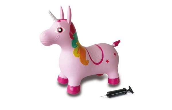 Unicornio colorido animal saltarín con bomba 5