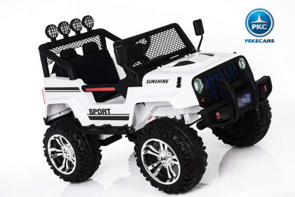 Monster Jeep 4x4 12V Blanco 8