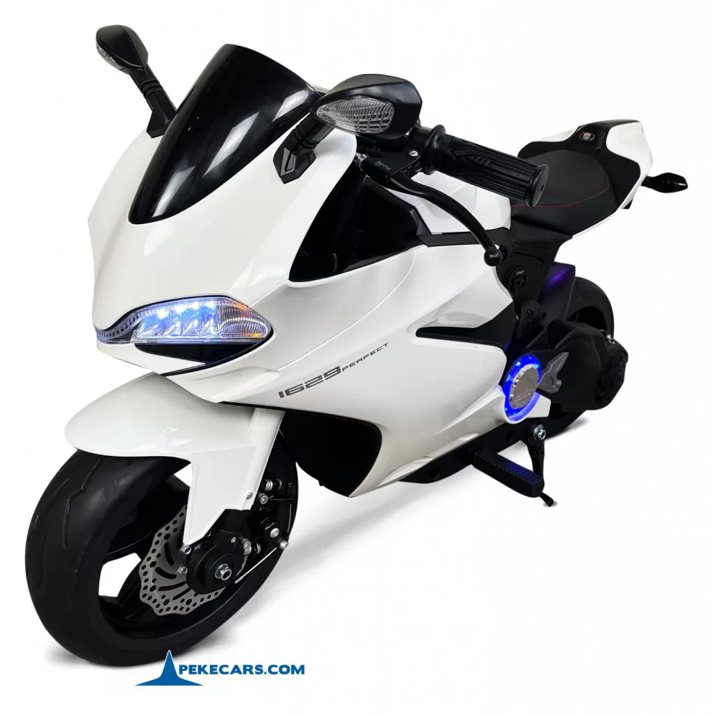 Moto de carreras estilo Ducati 24V Blanca 2