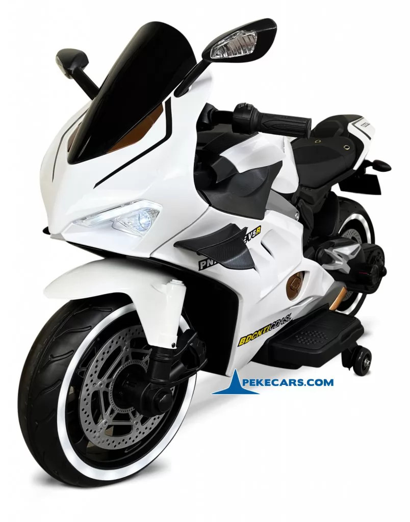Moto de Carreras Estilo Ducati Panigale V5R 12V Blanca 1