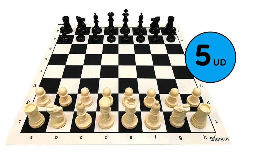 Pack 5 Juegos De Tableros De Ajedrez 45x45 + Piezas Staunton 5/6 2 Pack 5 Juegos De Tableros De Ajedrez 45x45 + Piezas Staunton 5/6 2