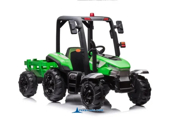 Tractor Electrico Peketrac 5200 con Remolque 2.4G 24V Verde 3