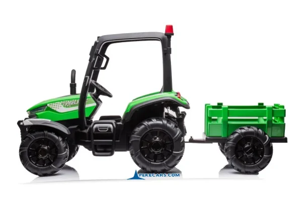 Tractor Electrico Peketrac 5200 con Remolque 2.4G 24V Verde 6