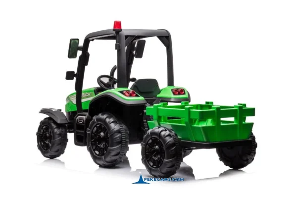 Tractor Electrico Peketrac 5200 con Remolque 2.4G 24V Verde 7