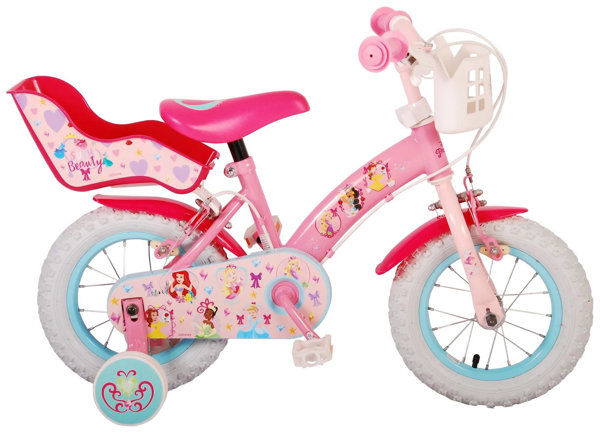 Bicicleta infantil Princesas Disney 12 pulgadas Rosa Dos frenos 2