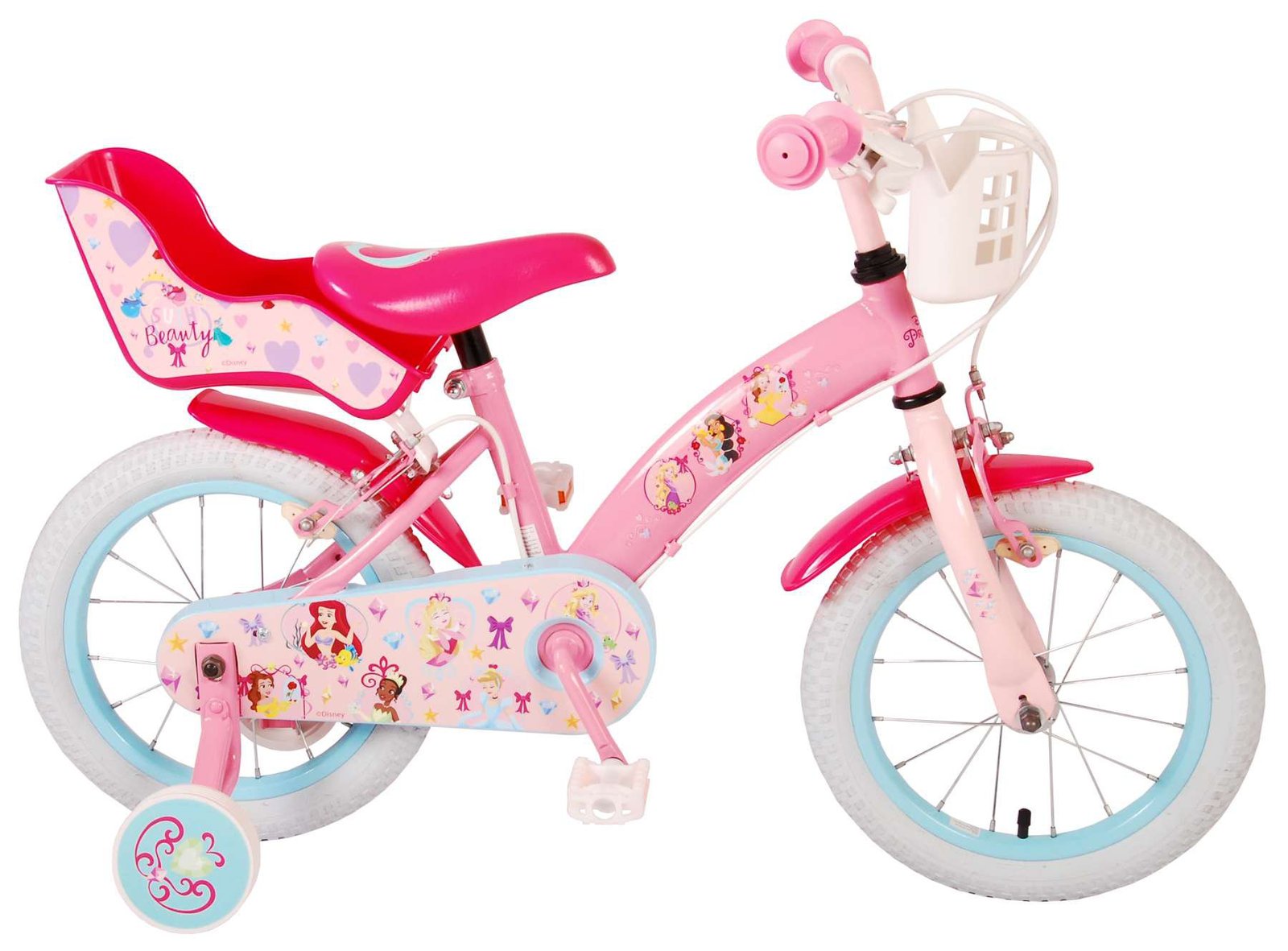 Bicicleta Infantil Princesas Disney 14 Pulgadas Rosa Dos Frenos 1