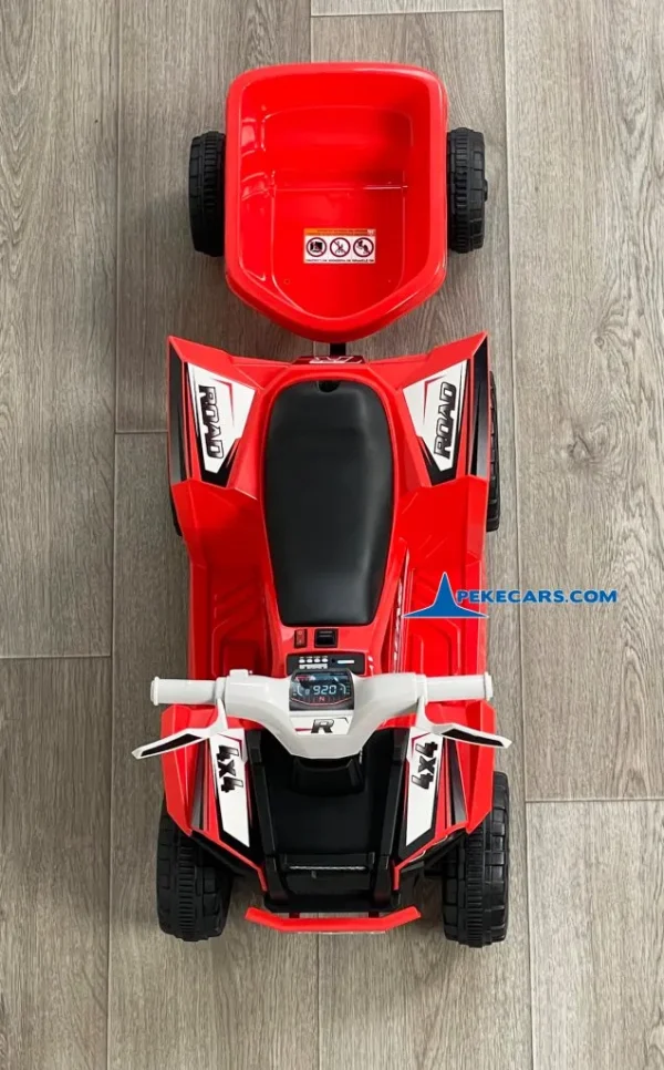 Quad Electrico Racing Speed 6V Rojo con Remolque 10