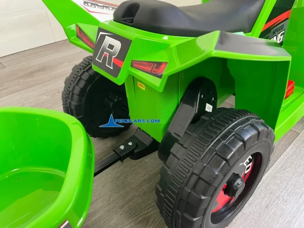 Quad Electrico Racing Speed 6V Verde con Remolque 14