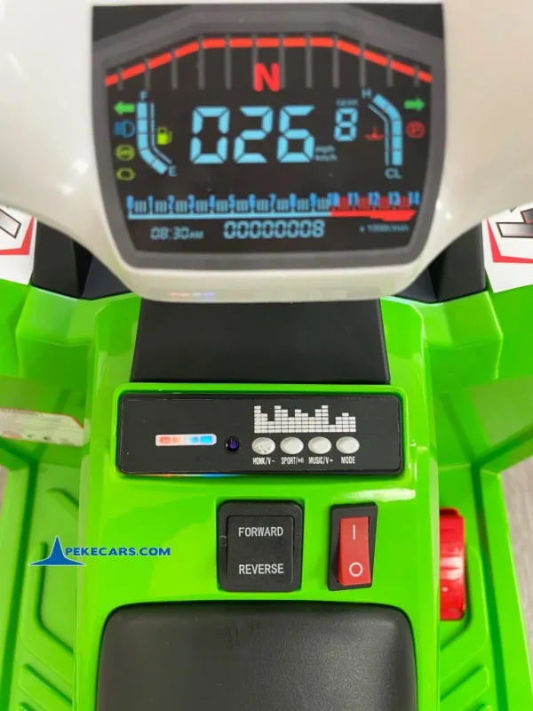 Quad Electrico Racing Speed 6V Verde con Remolque 18