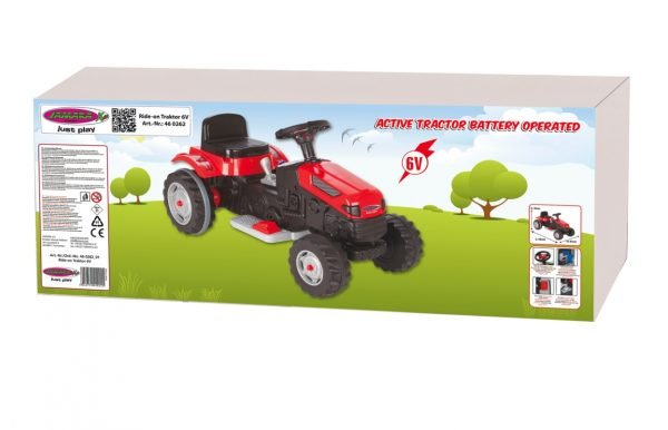 Tractor Strong Bull Rojo 6V + Remolque 5