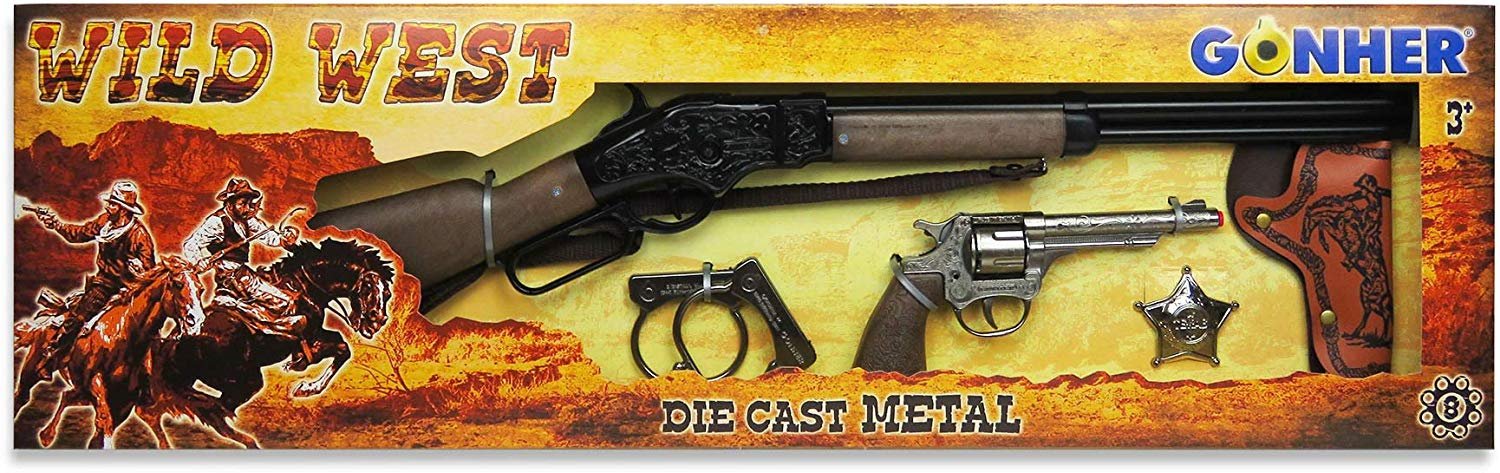 Set del Salvaje Oeste: Revolver y Rifle 8 Tiros 1
