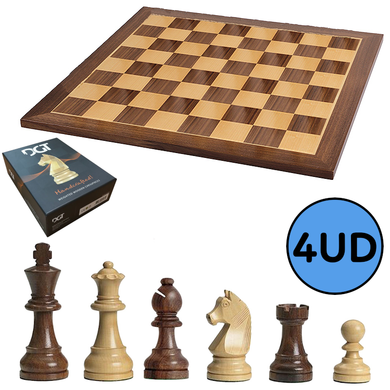 Pack 4 Tableros madera nogal/arce + Piezas DGT Timeless 95MM 2