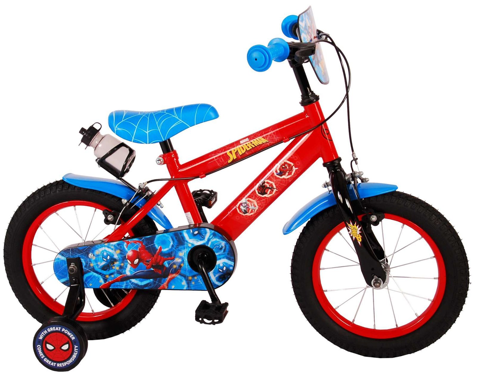 Bicicleta infantil Spider-Man 14 pulgadas Rojo Dos frenos 2