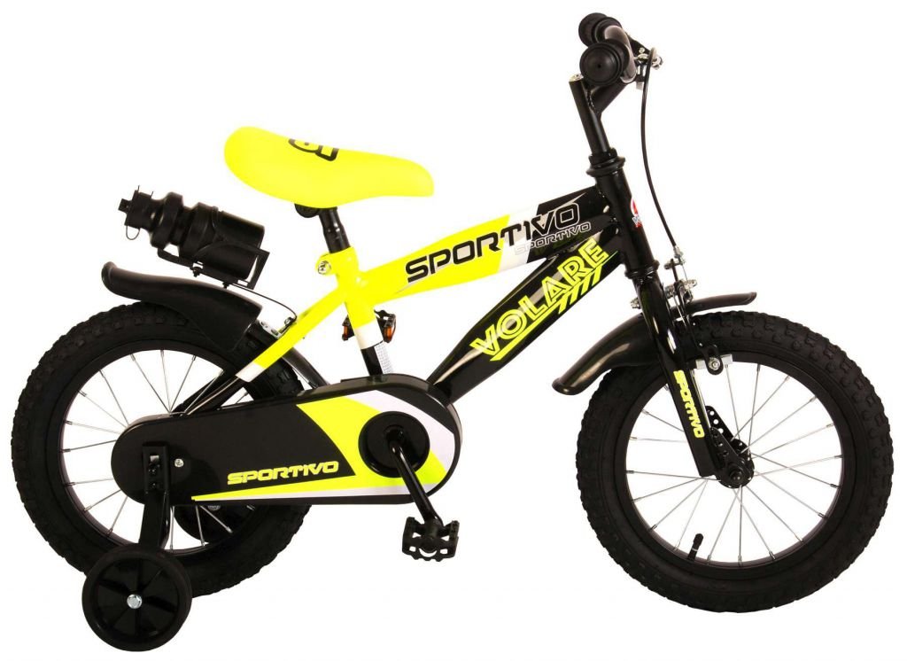 Bicicleta Infantil Deportiva 14 Pulgadas Amarillo Neón Volare 2