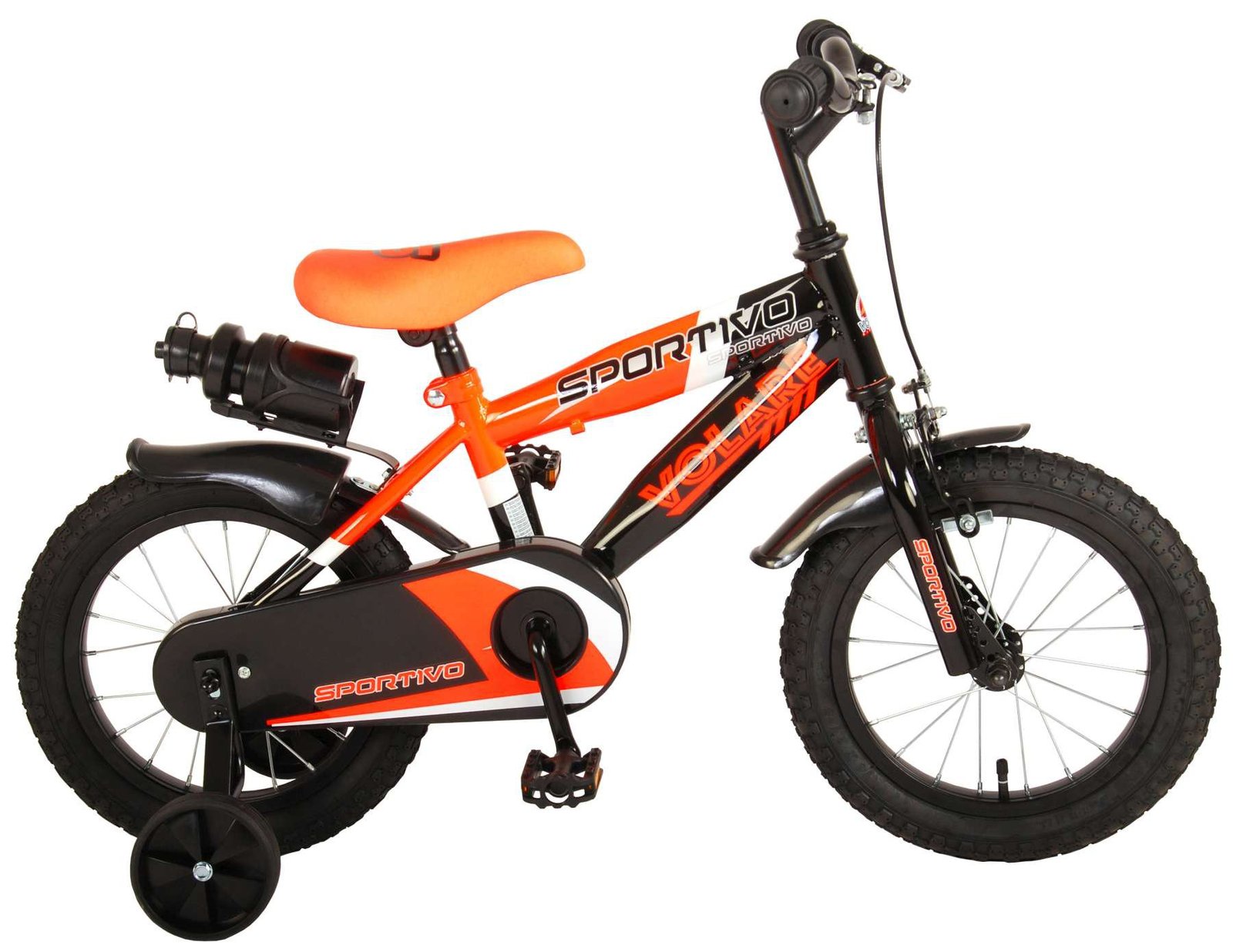 Bicicleta Infantil Deportiva 14 Pulgadas Naranja Neón Volare 2