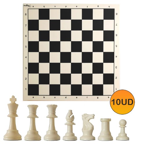 Pack 10 Juegos de tableros de ajedrez 45x45 con piezas ECI 1