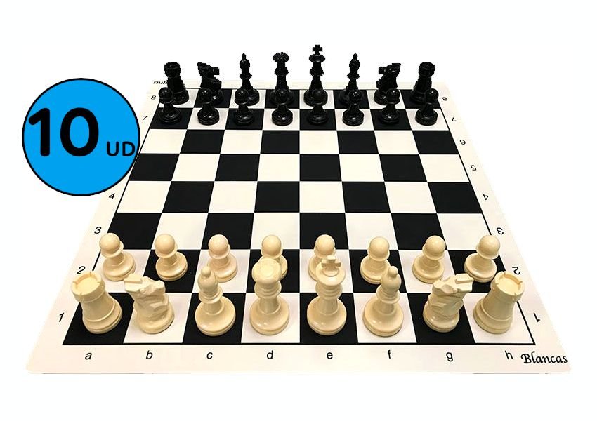 Pack 10 Juegos De Tableros De Ajedrez 45x45 + Piezas Staunton 5/6 1 Pack 10 Juegos De Tableros De Ajedrez 45x45 + Piezas Staunton 5/6 1