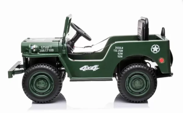 Todoterreno Willys Army Jeep 12V 1 Plaza verde 6